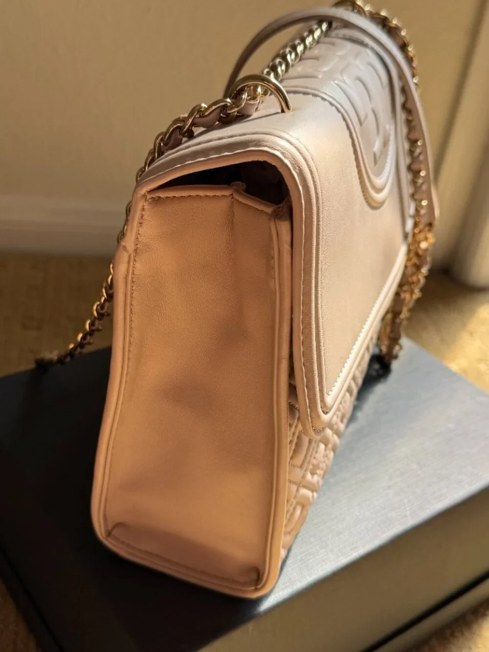 Tory Burch Fleming Cream/Beige Convertible Bag and Wallet